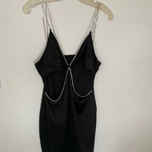 Black cutout rhinestone party dress